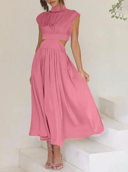 Maxi jurk Dames | Mock Neck & Elegante Cut-Out
