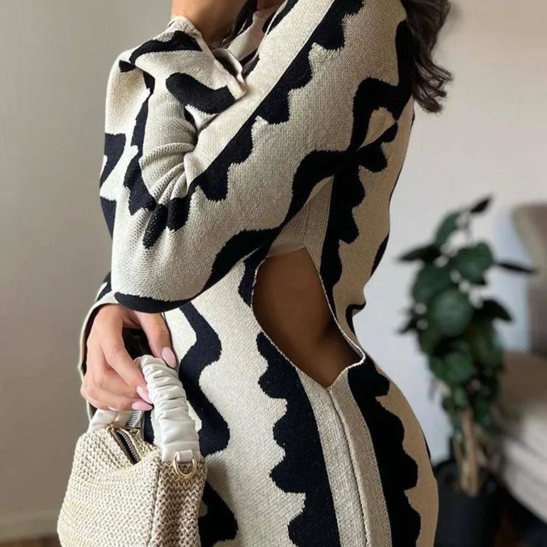 Maxi jurk Dames | Statement Zigzag Print & Comfortabele Pasvorm