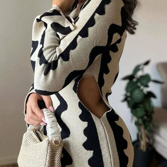 Maxi jurk Dames | Statement Zigzag Print & Comfortabele Pasvorm