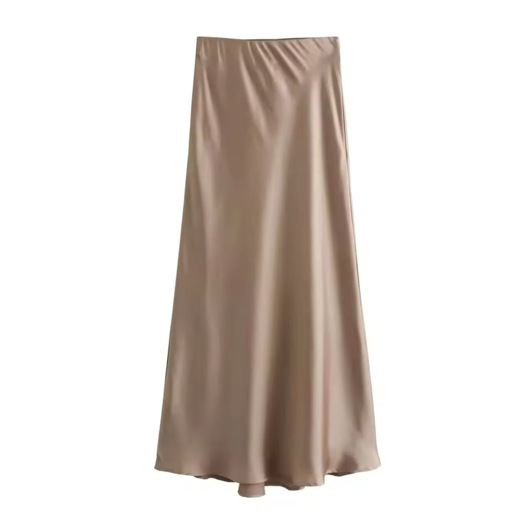 Maxi rok Dames | Subtiele Glans & Soepele Valling