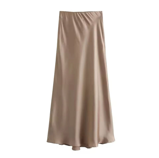 Maxi rok Dames | Subtiele Glans & Soepele Valling