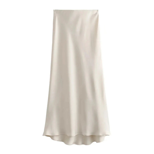 Maxi rok Dames | Subtiele Glans & Soepele Valling