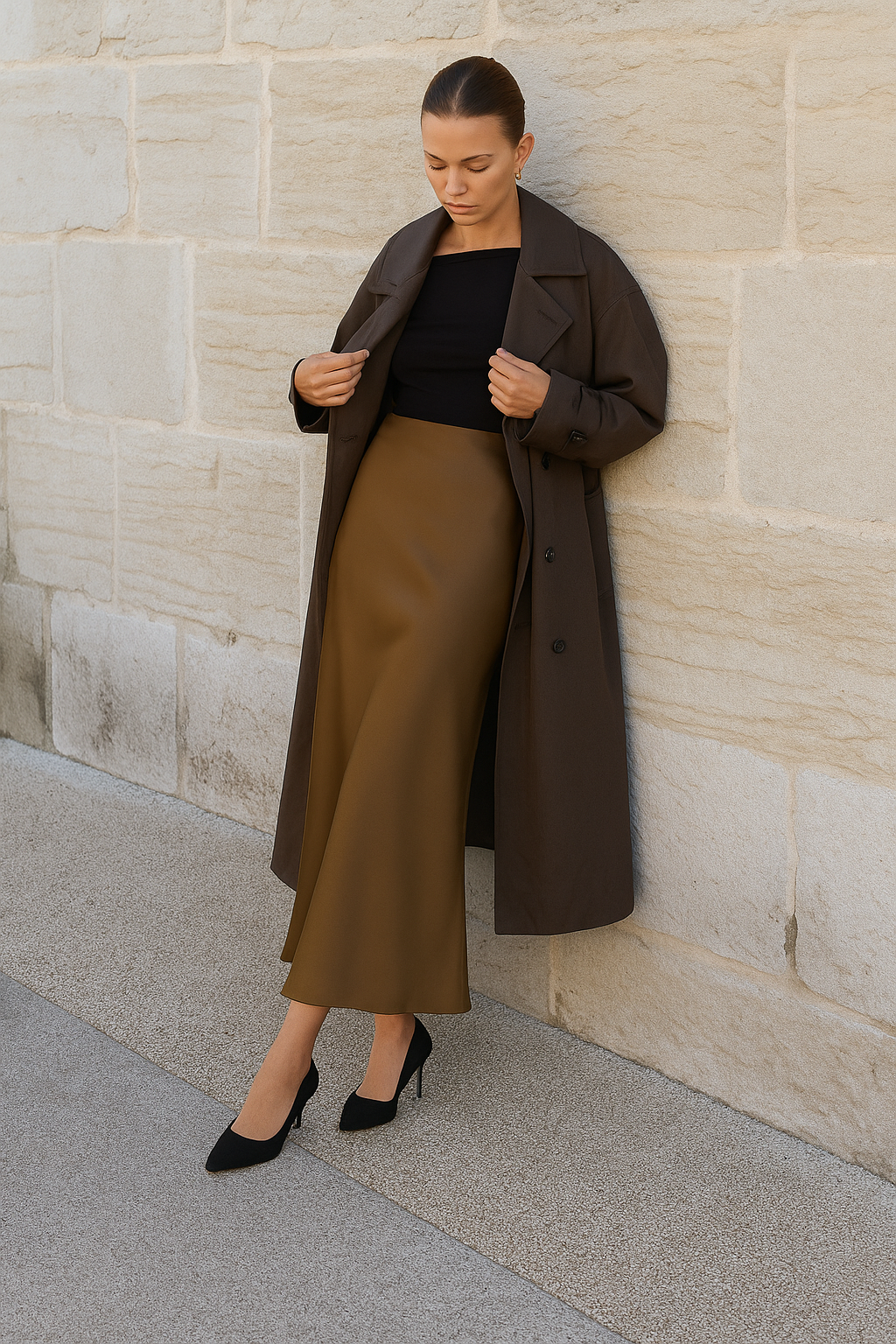 Maxi rok Dames | Subtiele Glans & Soepele Valling