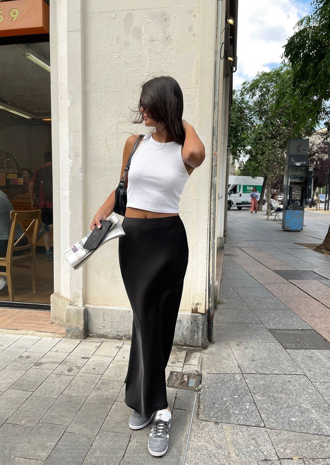Maxi rok Dames | Subtiele Glans & Soepele Valling