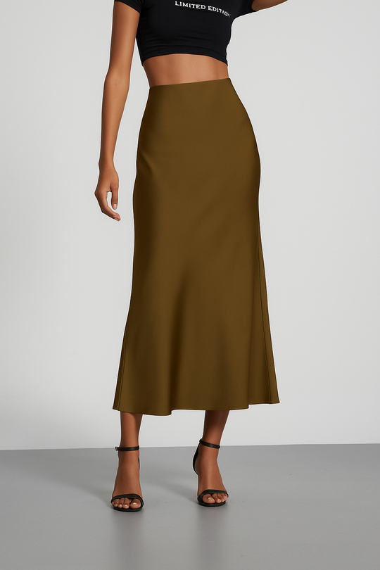 Maxi rok Dames | Subtiele Glans & Soepele Valling