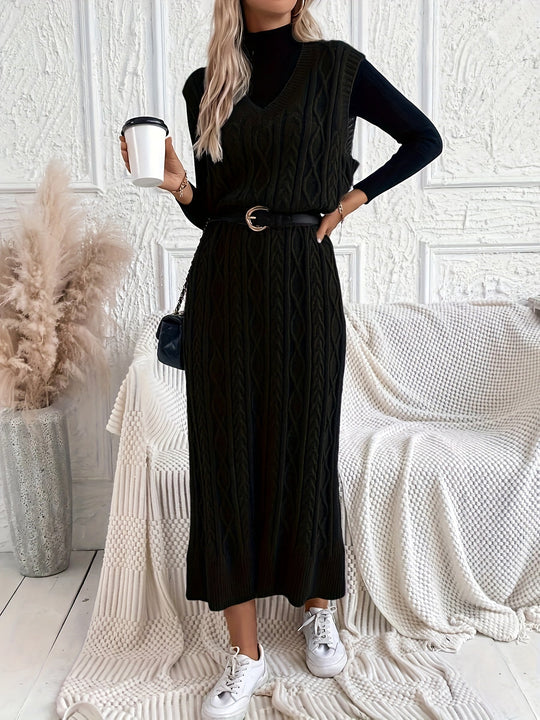 Maxikleid Damen mit Zopfmuster - Evelien 4