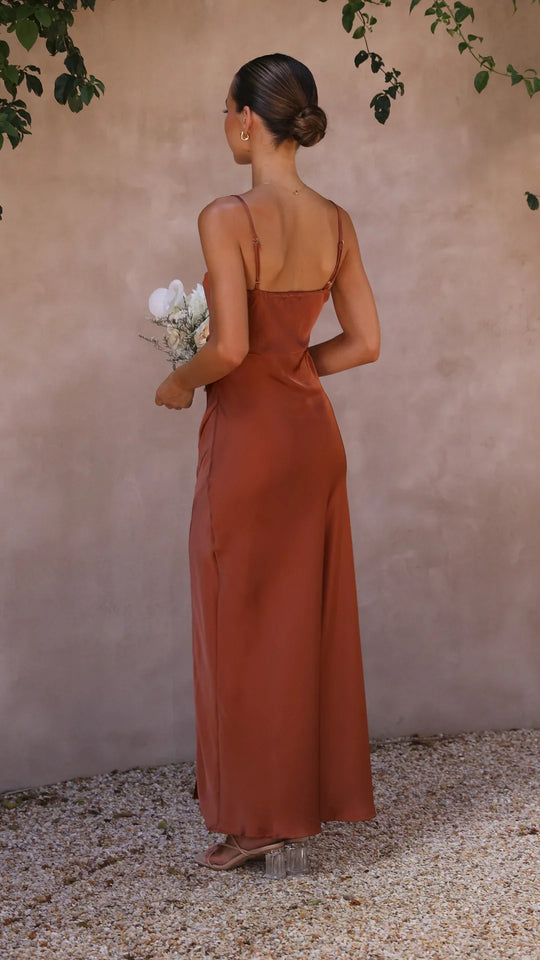 Maxikleid für Hochzeitsgäste Damen mit Karree-Ausschnitt - Julie 2