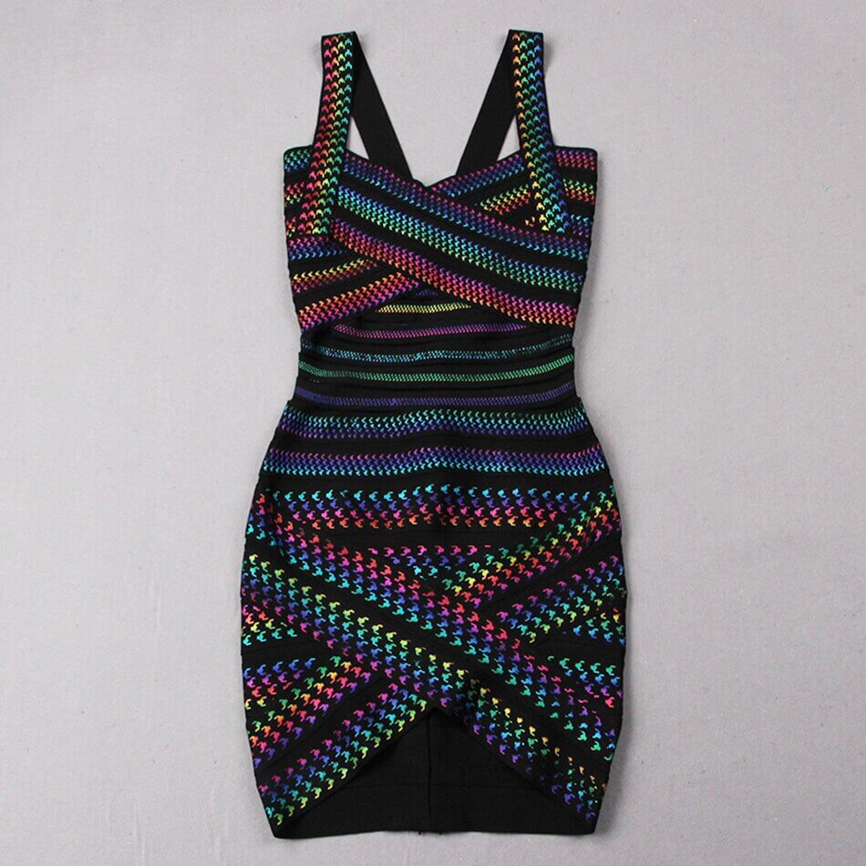 Mehrfarbiges Mini-Partykleid Damen - Annalyn 4