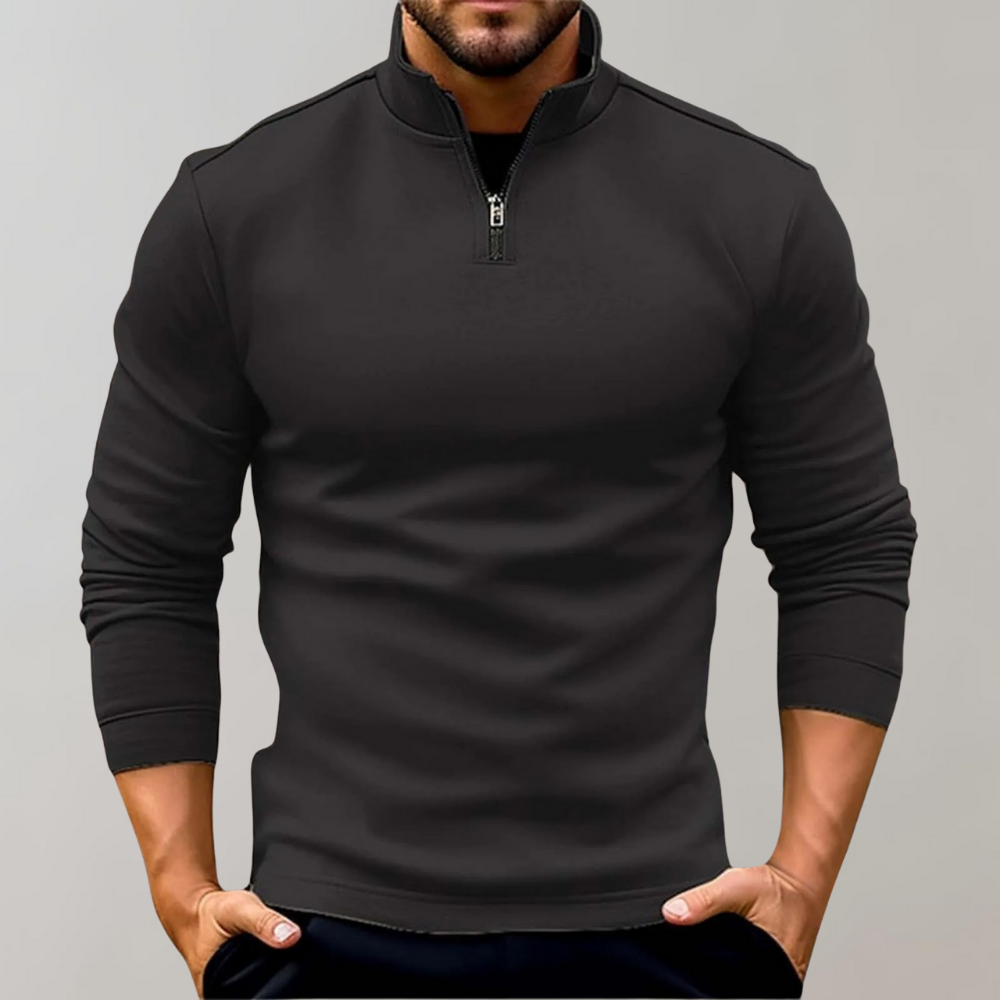 Men's Zipper Lapel Polo Shirt 0