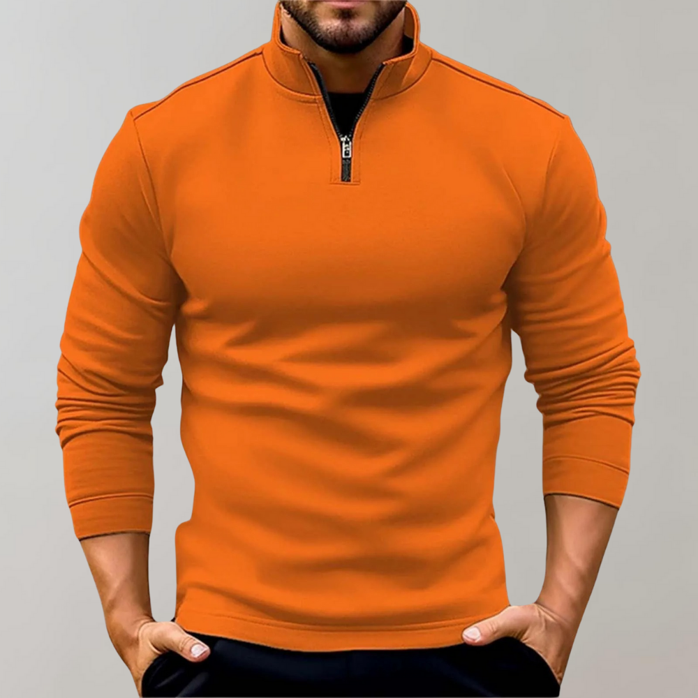 Men's Zipper Lapel Polo Shirt 2
