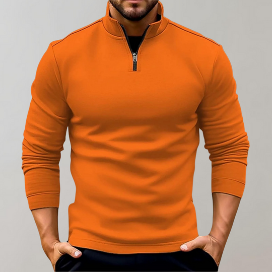Men's Zipper Lapel Polo Shirt 2