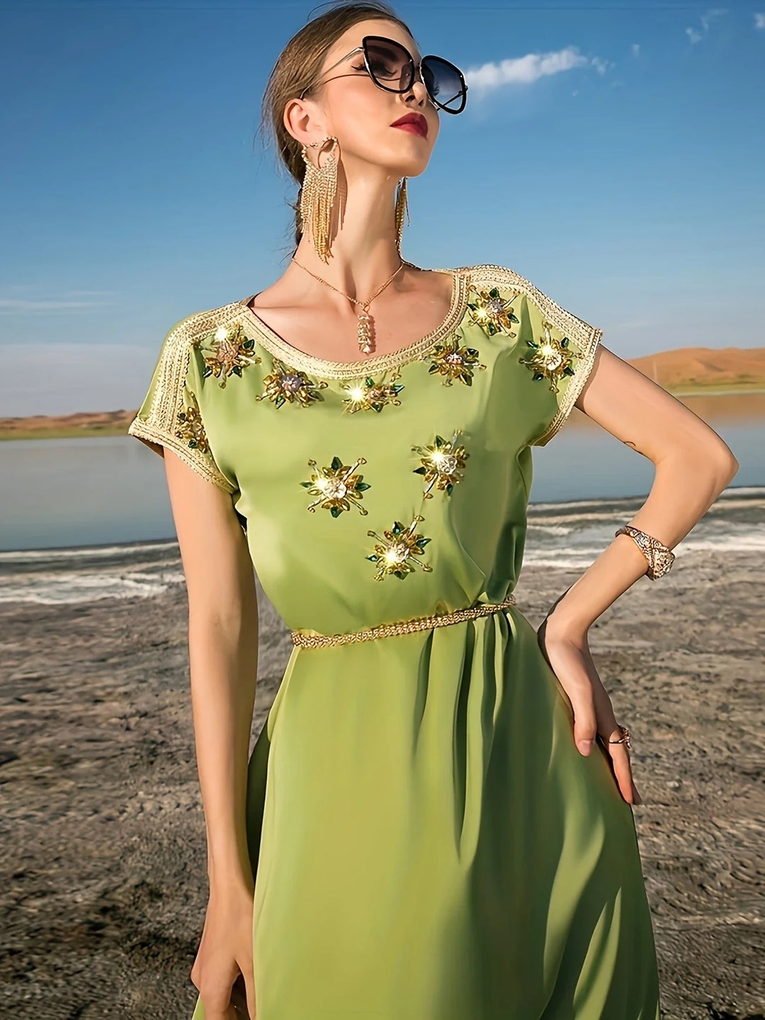 Midi-Cocktailkleid Damen mit Strasssteinen - Ava 4