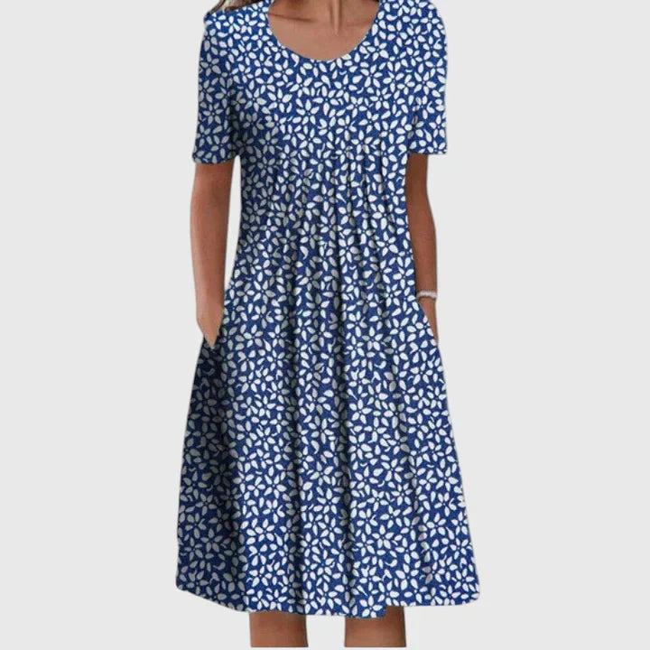 Midi Jurk Dames | Bloemenprint & Flatterende Losvallende Pasvorm