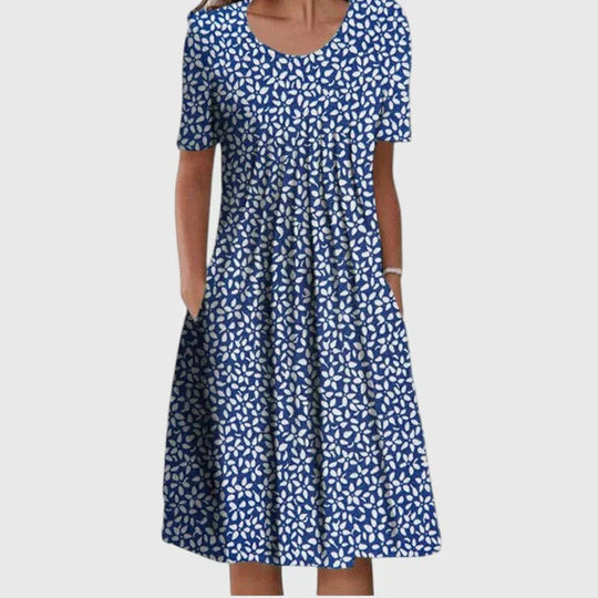 Midi Jurk Dames | Bloemenprint & Flatterende Losvallende Pasvorm