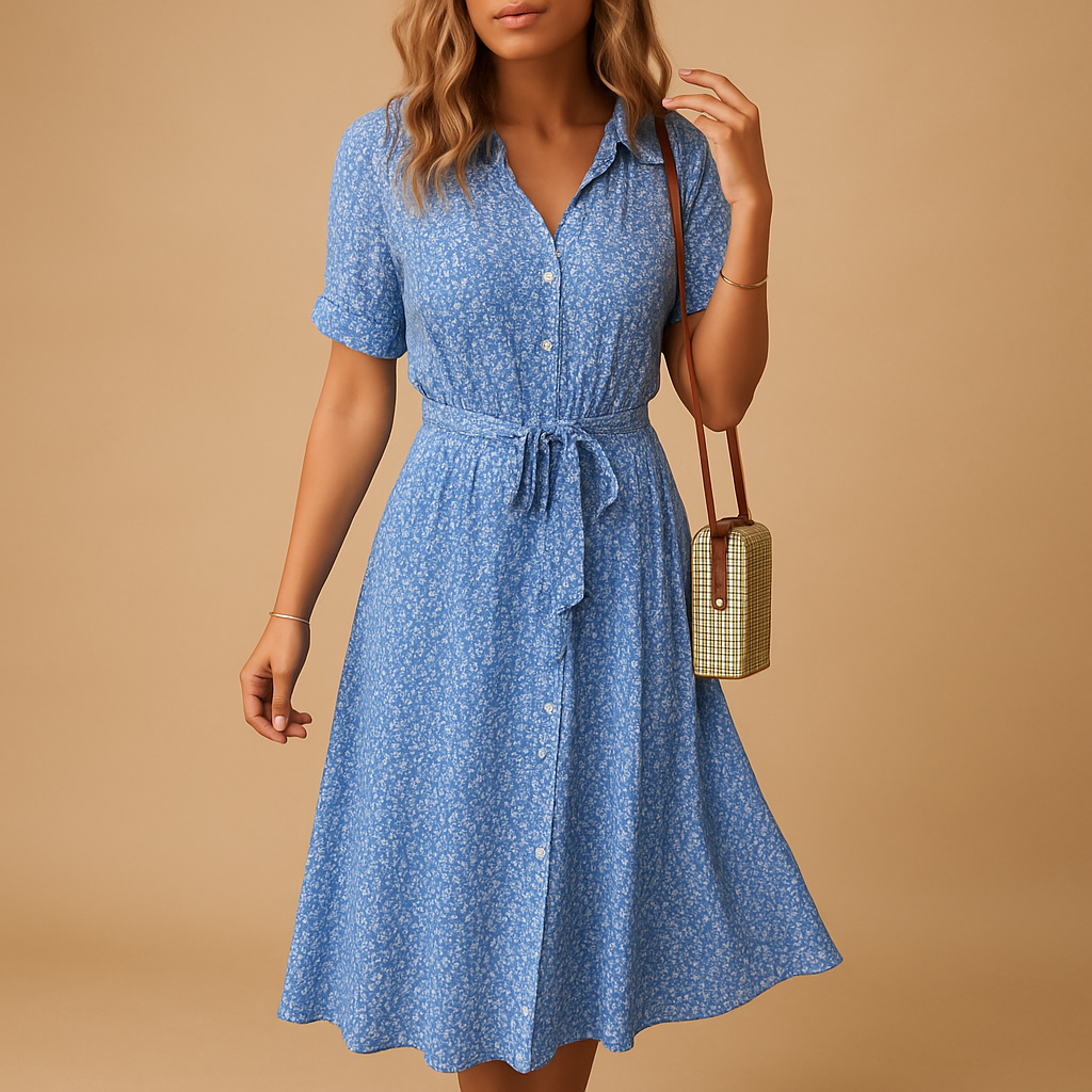 Midi Jurk Dames | Bloemenprint & Vrouwelijk Getailleerd