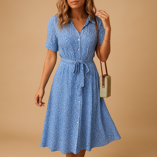 Midi Jurk Dames | Bloemenprint & Vrouwelijk Getailleerd