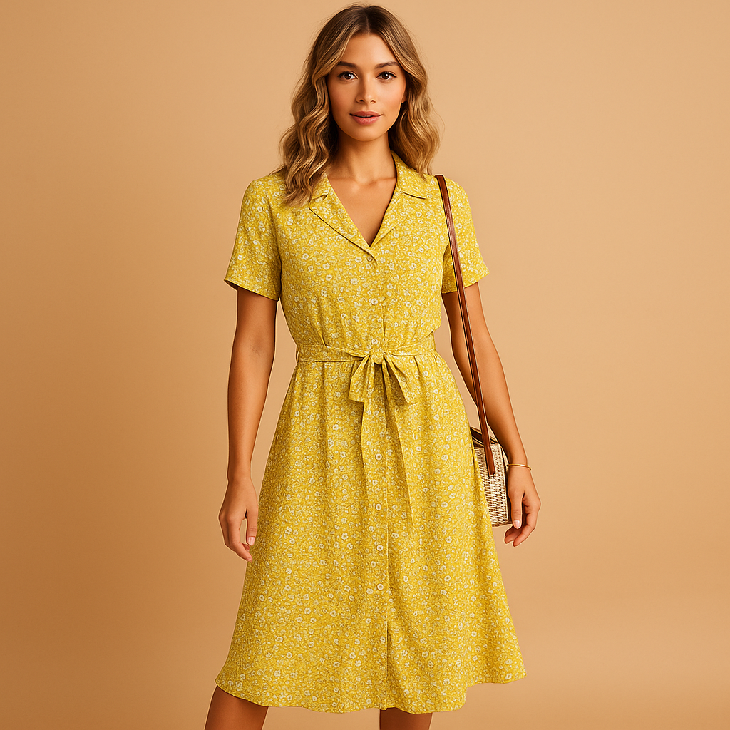 Midi Jurk Dames | Bloemenprint & Vrouwelijk Getailleerd