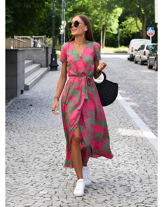 Midi Jurk Dames | Bloemenprint & Wikkelstijl voor een Vrouwelijke Zomerlook