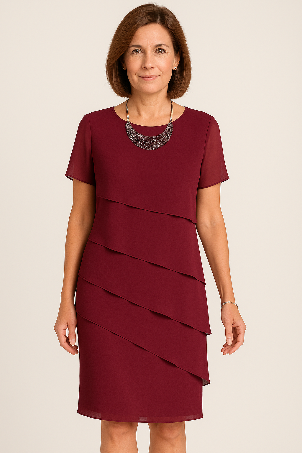 Midi Jurk Dames | Elegante Laagjes & Vrouwelijk Feestelijk Design