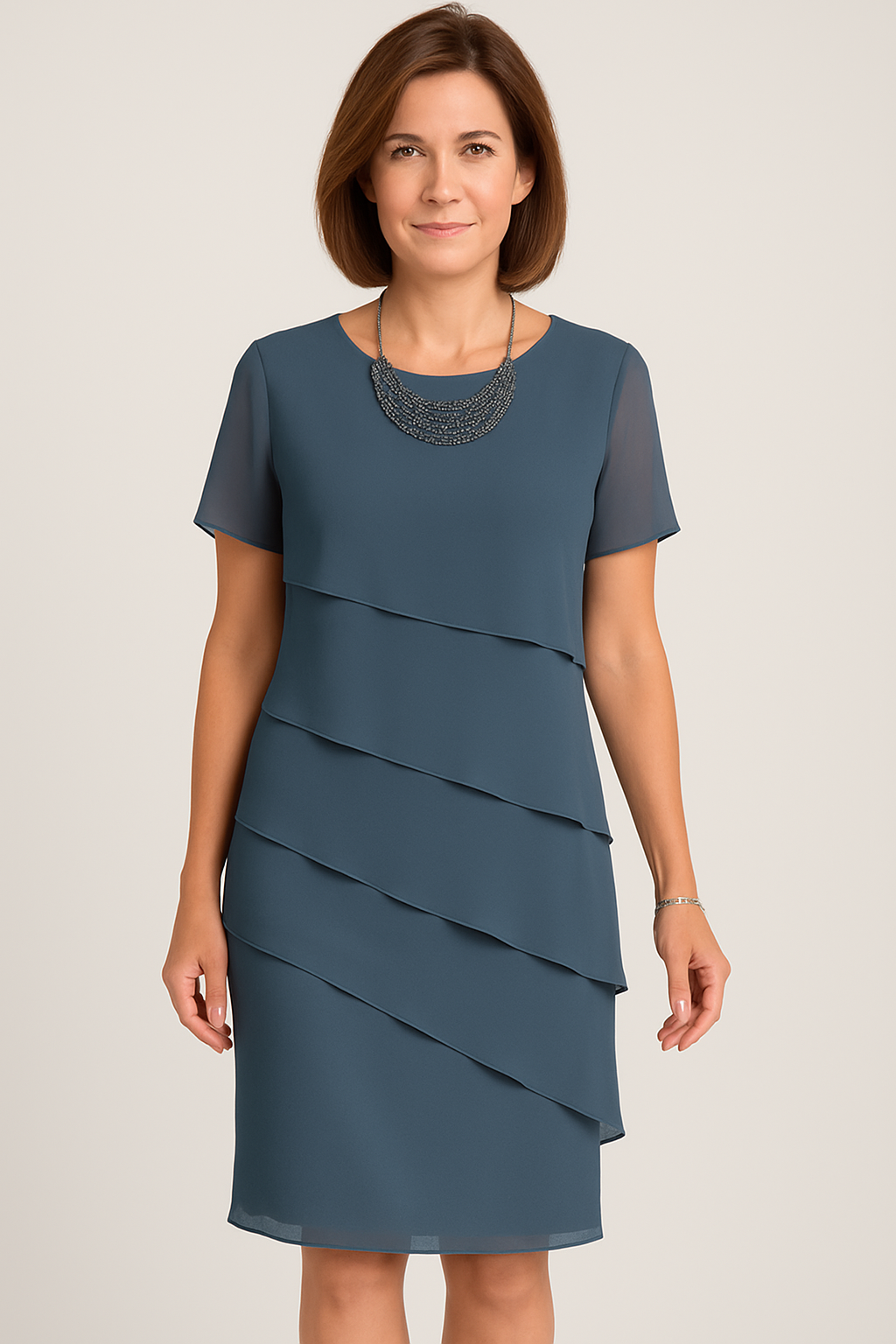 Midi Jurk Dames | Elegante Laagjes & Vrouwelijk Feestelijk Design