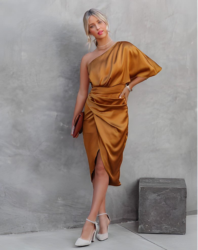 Midi Jurk Dames | Feestelijk & Elegant One-Shoulder Design