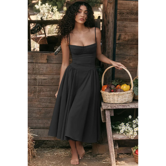 Midi Jurk Dames | Geplooide Rok & Romantisch Zomers Design