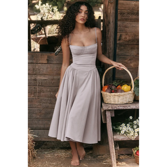 Midi Jurk Dames | Geplooide Rok & Romantisch Zomers Design