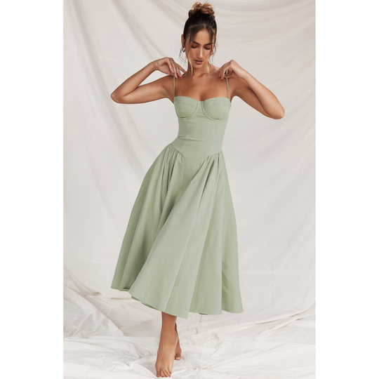 Midi Jurk Dames | Geplooide Rok & Romantisch Zomers Design