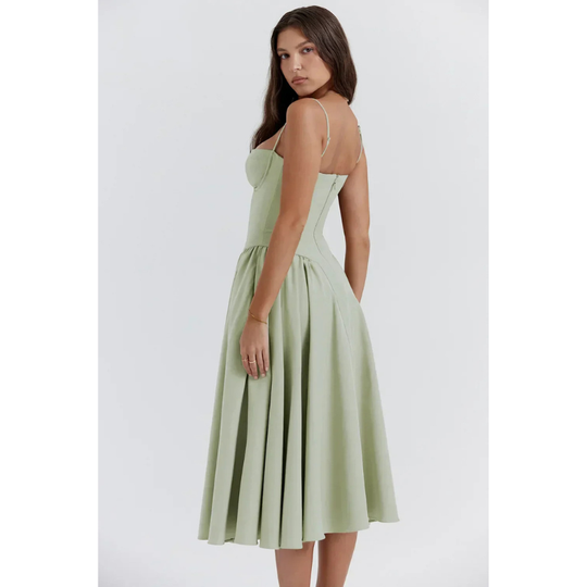 Midi Jurk Dames | Geplooide Rok & Romantisch Zomers Design
