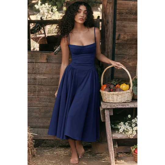 Midi Jurk Dames | Geplooide Rok & Romantisch Zomers Design