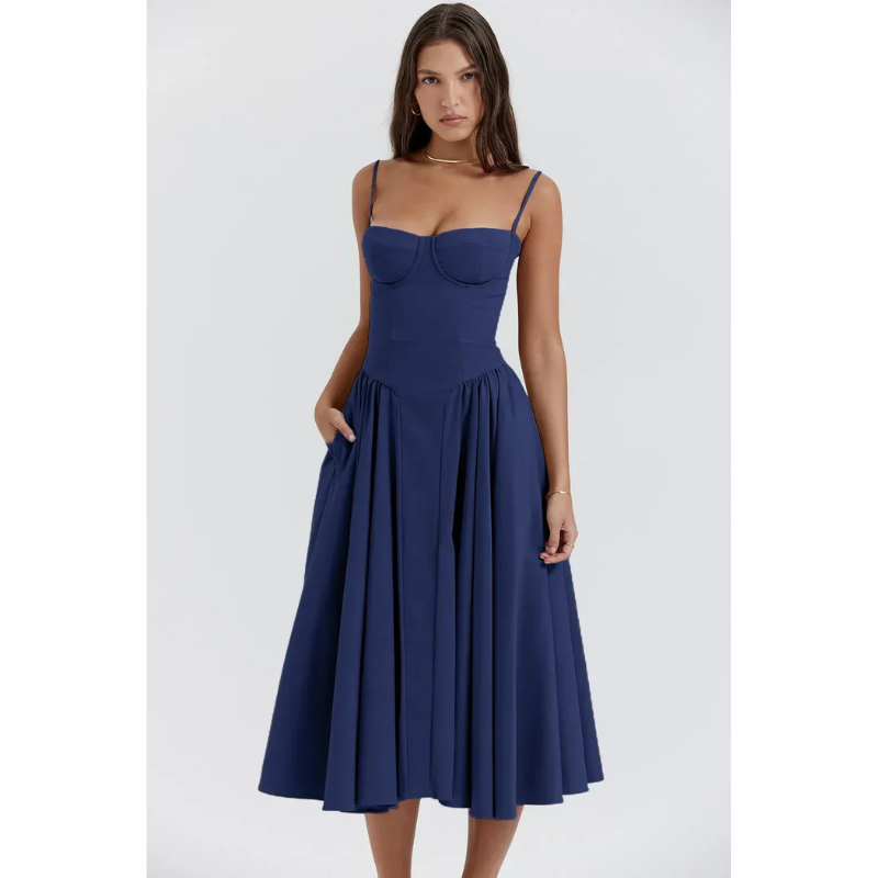 Midi Jurk Dames | Geplooide Rok & Romantisch Zomers Design