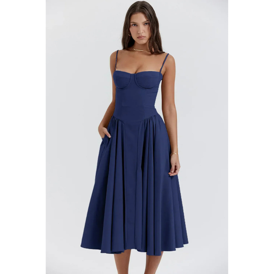 Midi Jurk Dames | Geplooide Rok & Romantisch Zomers Design