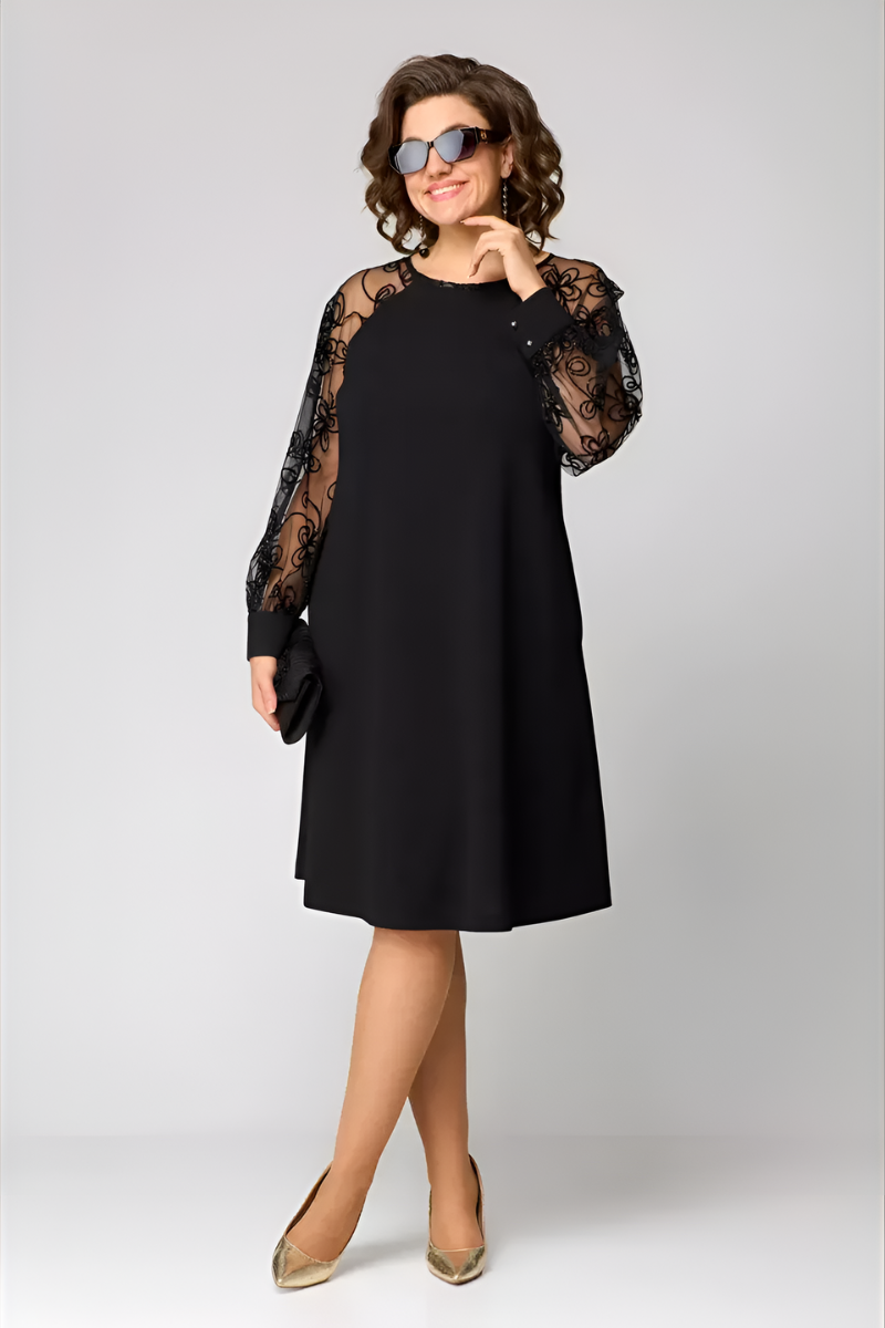 Midi Jurk Dames | Kanten Mouwen & Elegante A-lijn voor Bijzondere Momenten