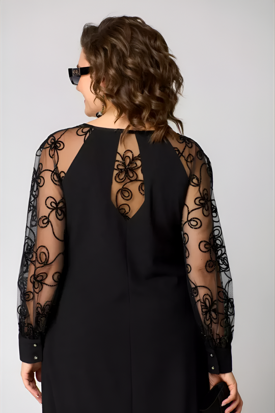 Midi Jurk Dames | Kanten Mouwen & Elegante A-lijn voor Bijzondere Momenten
