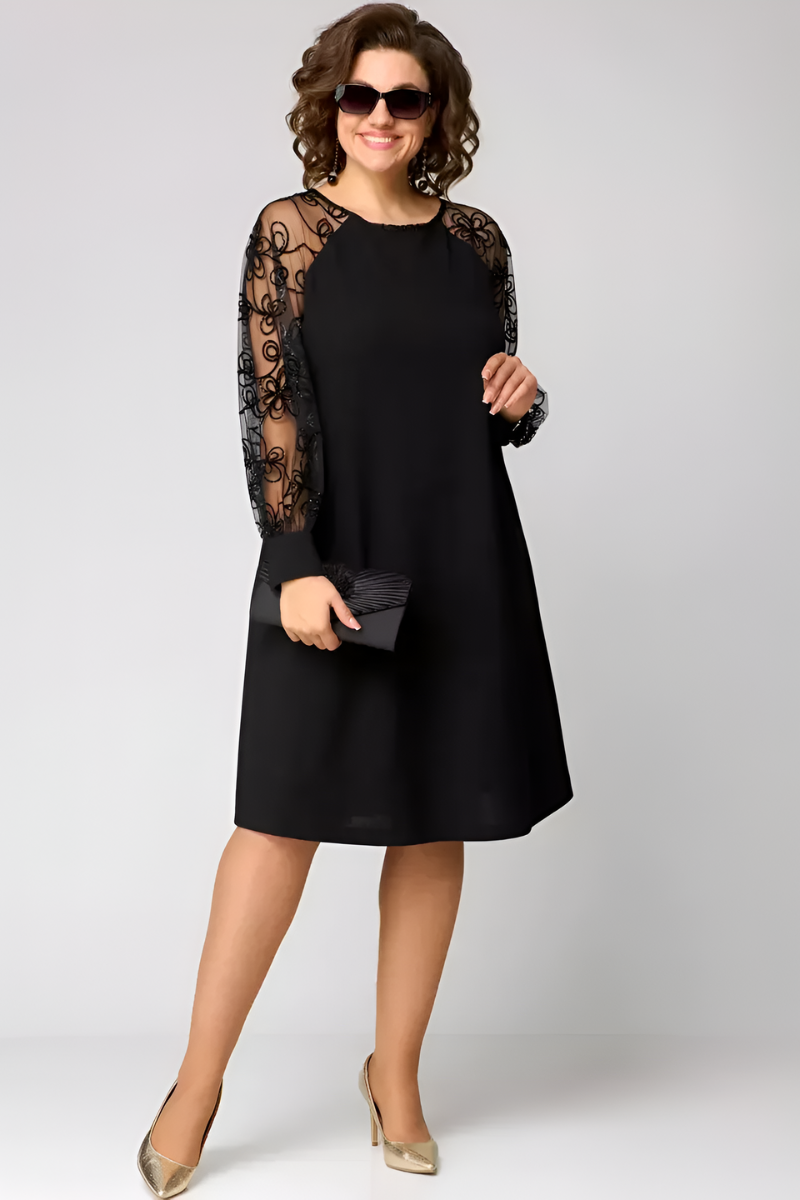 Midi Jurk Dames | Kanten Mouwen & Elegante A-lijn voor Bijzondere Momenten