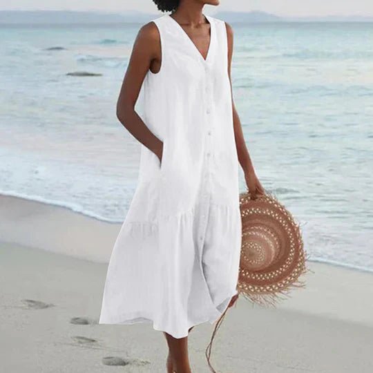 Midi Jurk Dames | Luchtig Zomerdesign & Strikceintuur