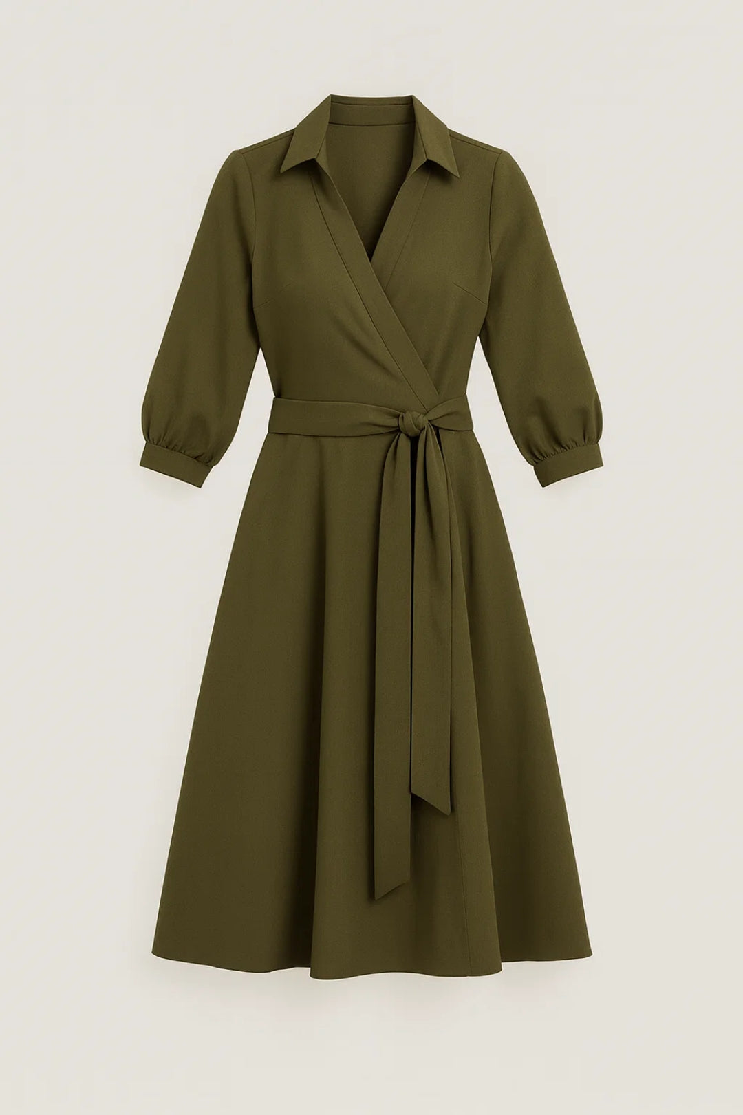 Midi Jurk Dames | Wikkelmodel & Tailleceintuur