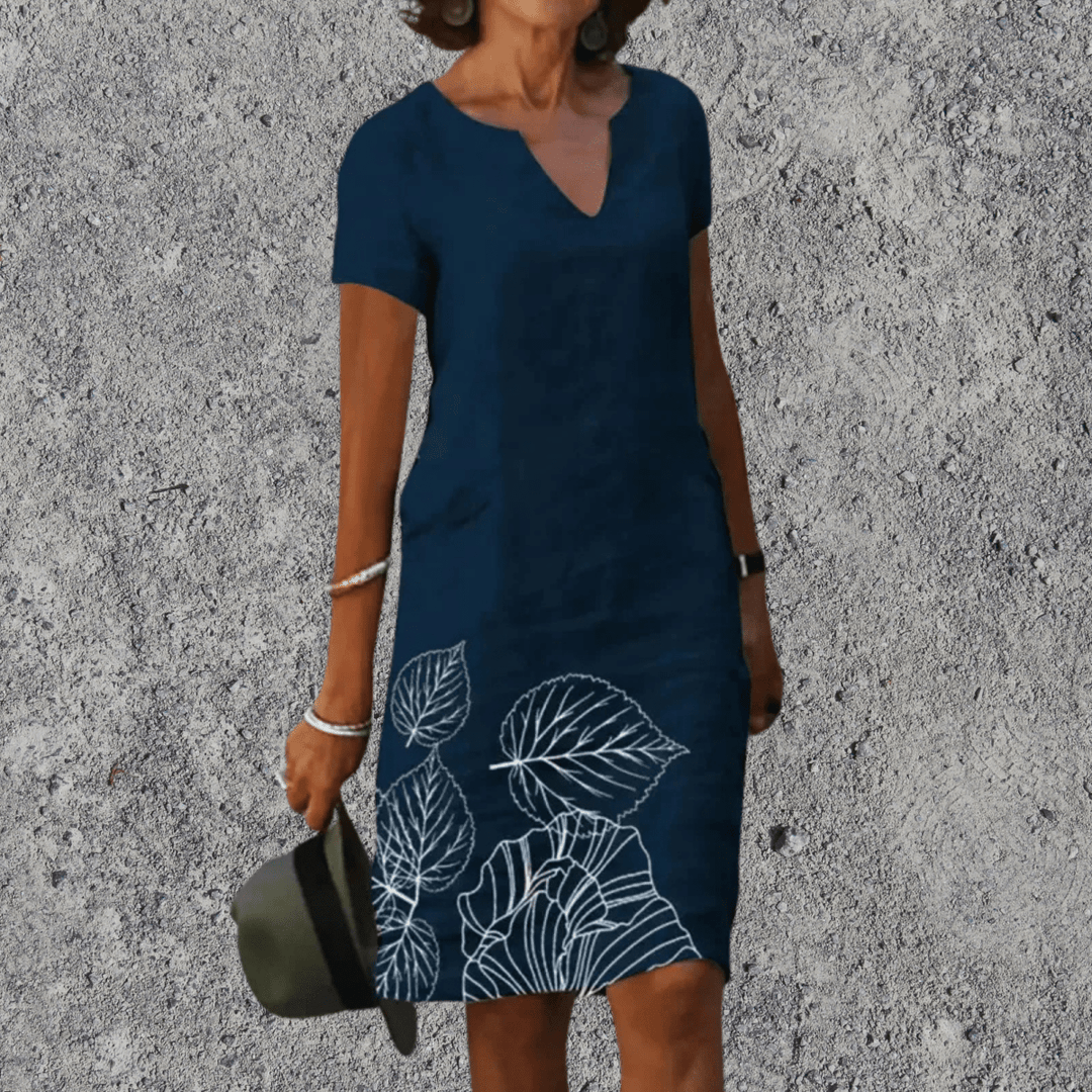 Midi Jurk | Luchtig Comfort & V-Hals