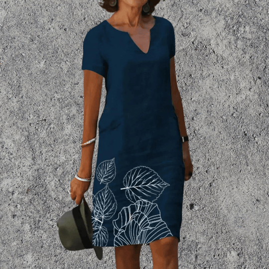 Midi Jurk | Luchtig Comfort & V-Hals