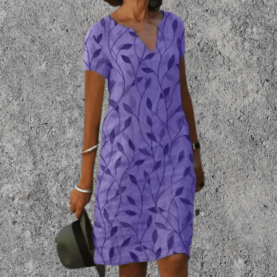 Midi Jurk | Luchtig Comfort & V-Hals