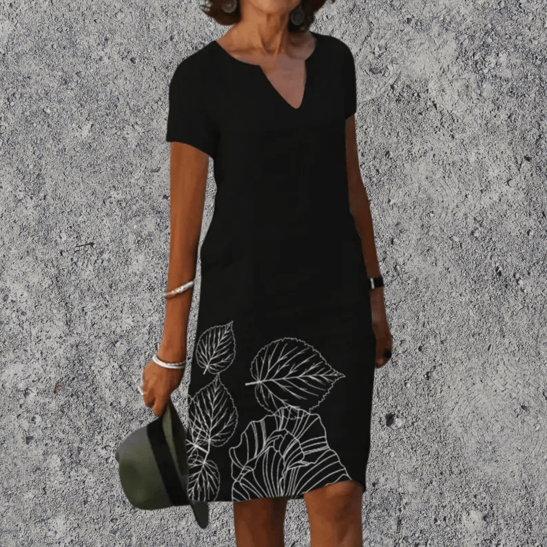 Midi Jurk | Luchtig Comfort & V-Hals