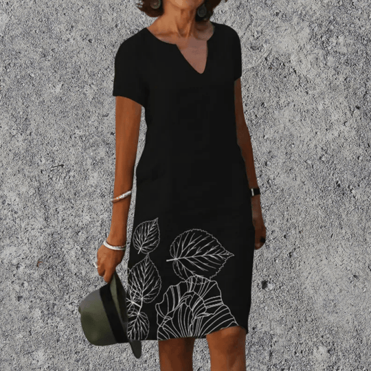 Midi Jurk | Luchtig Comfort & V-Hals