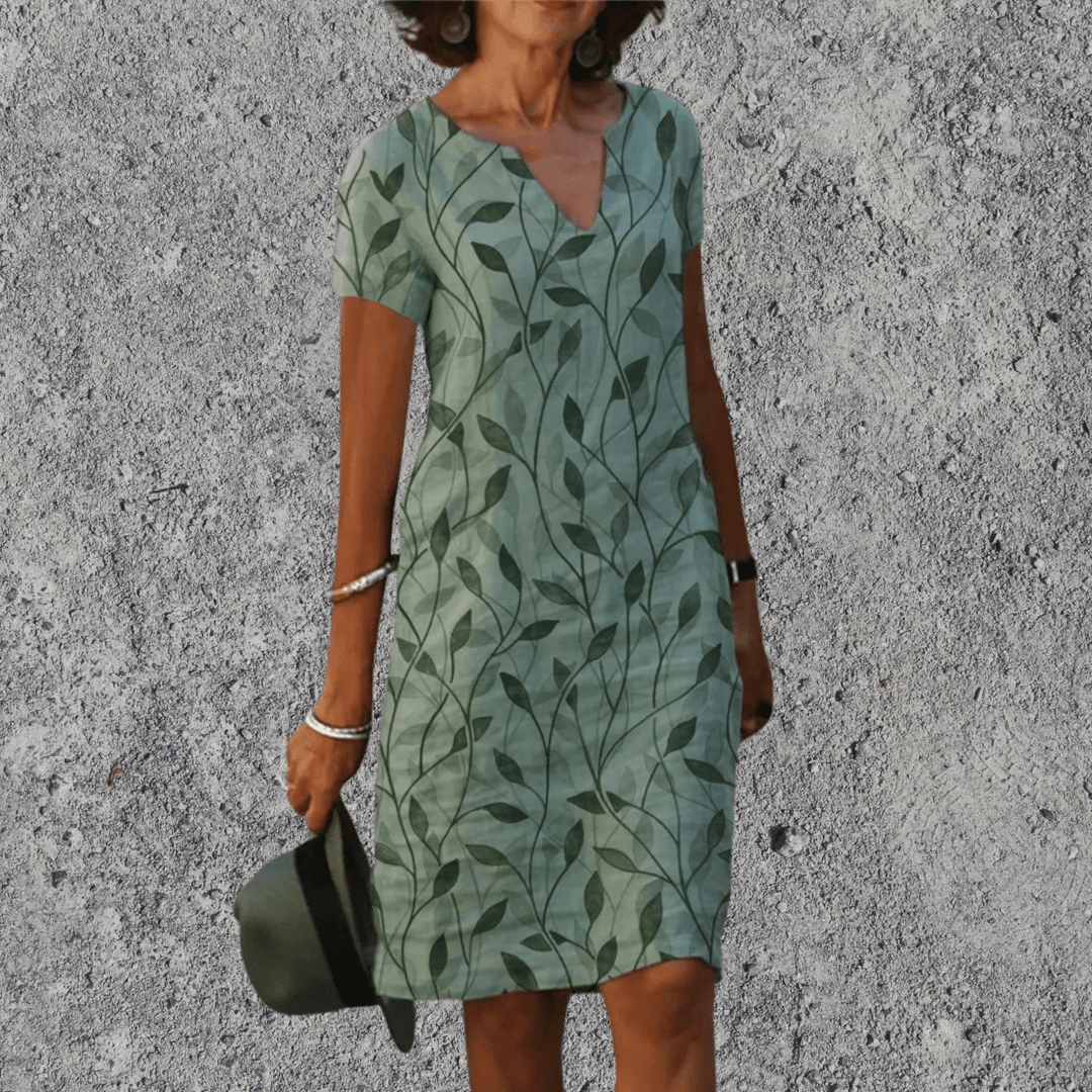 Midi Jurk | Luchtig Comfort & V-Hals