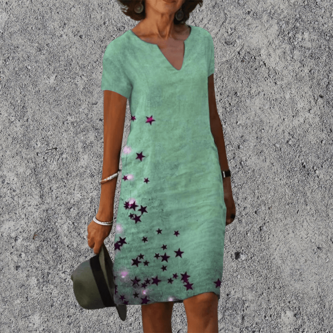Midi Jurk | Luchtig Comfort & V-Hals