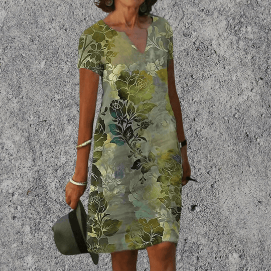 Midi Jurk | Luchtig Comfort & V-Hals