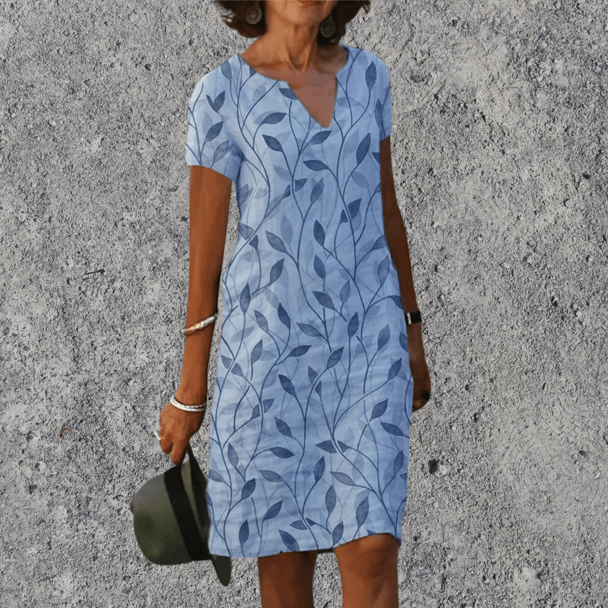 Midi Jurk | Luchtig Comfort & V-Hals