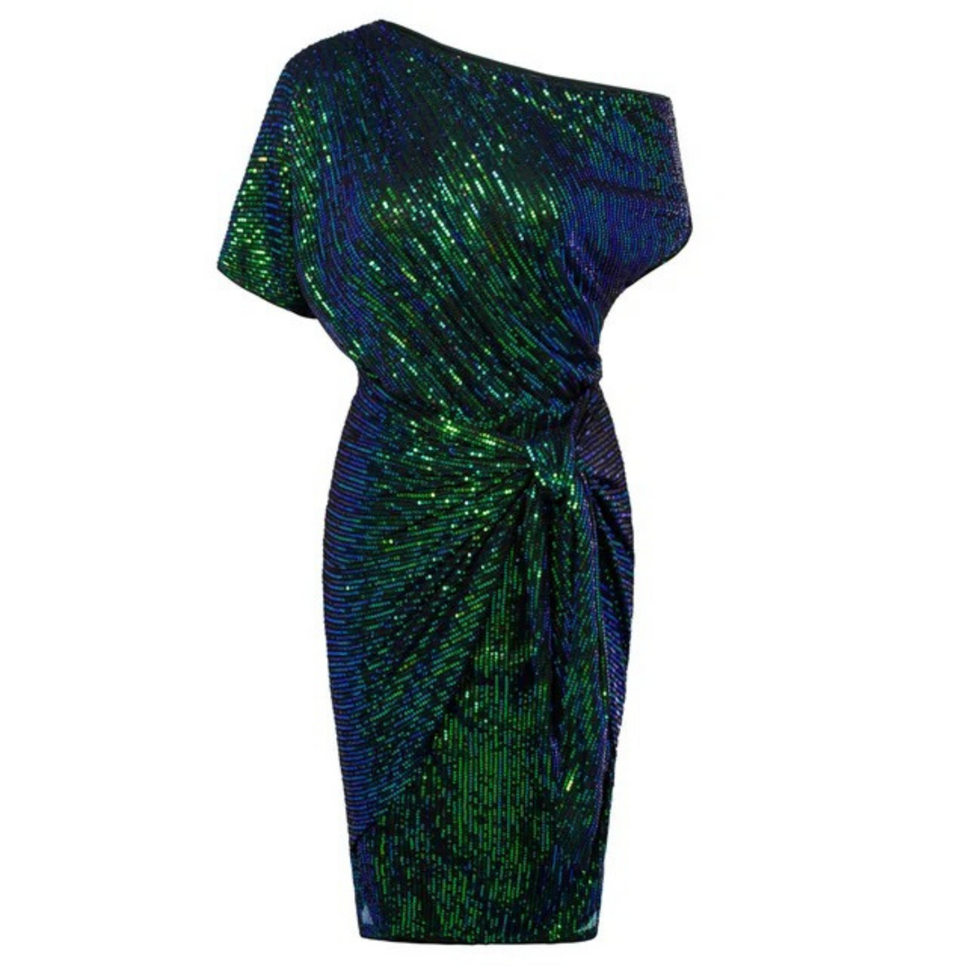 Midi-Partykleid Damen mit Paillettenmuster - Lexi