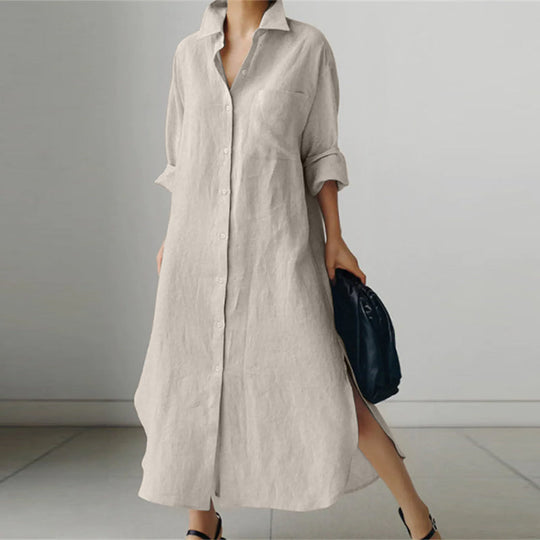Midi-Polokleid Damen mit Knopfleiste - Kore – Bild 2