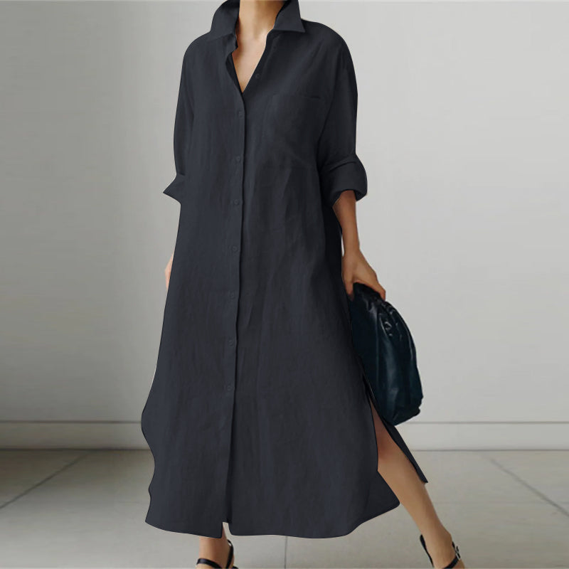 Midi-Polokleid Damen mit Knopfleiste - Kore – Bild 3