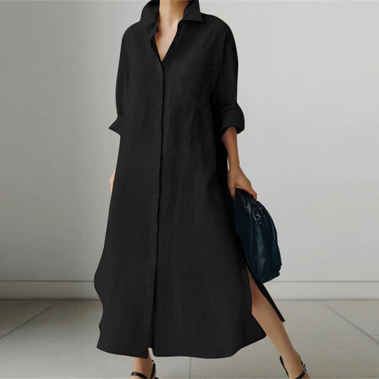 Midi-Polokleid Damen mit Knopfleiste - Kore – Bild 1